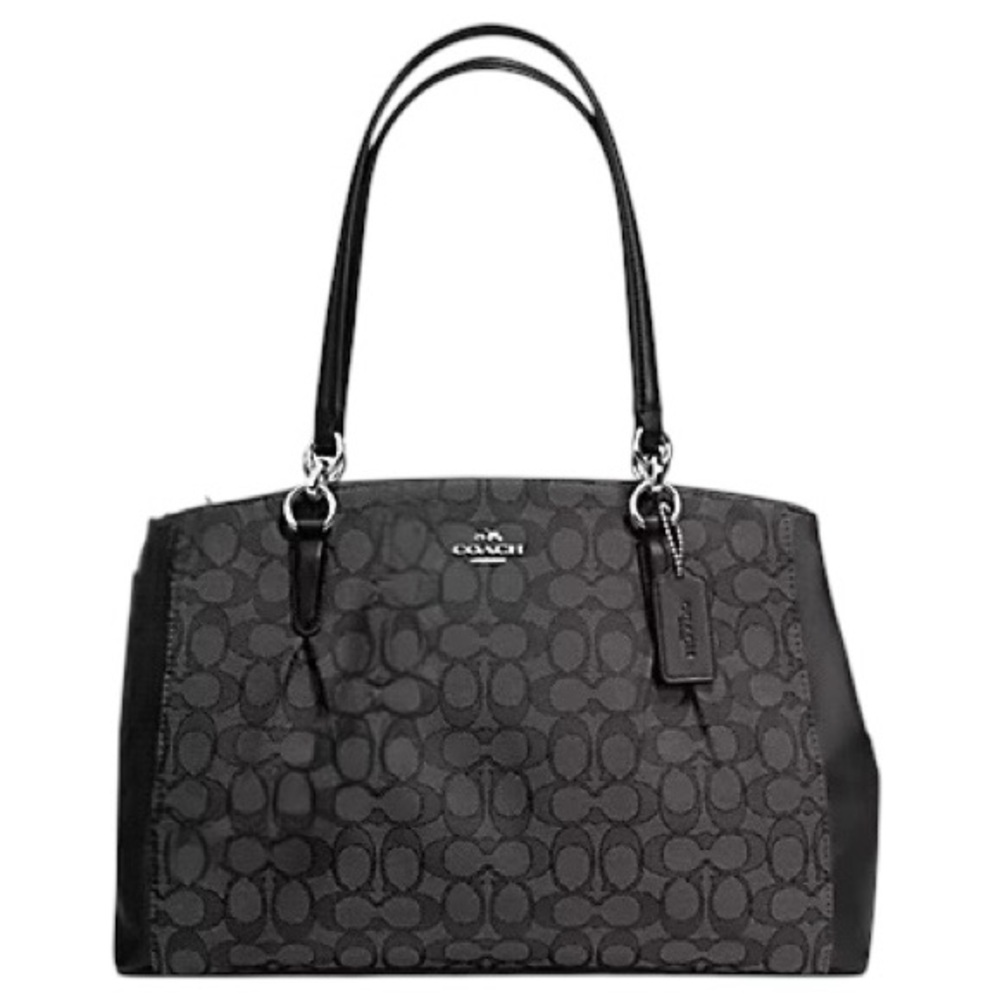 Coach Black Signature Jacquard Satchel